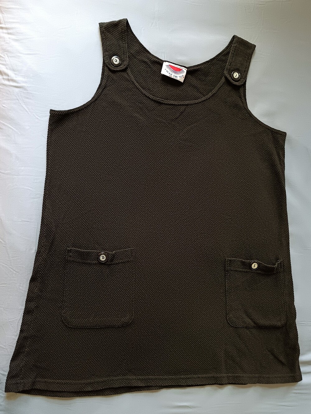 Vintage Y2K Mini Pinafore Mini Dress Beach Cover Up Tank Overall Dress Mini